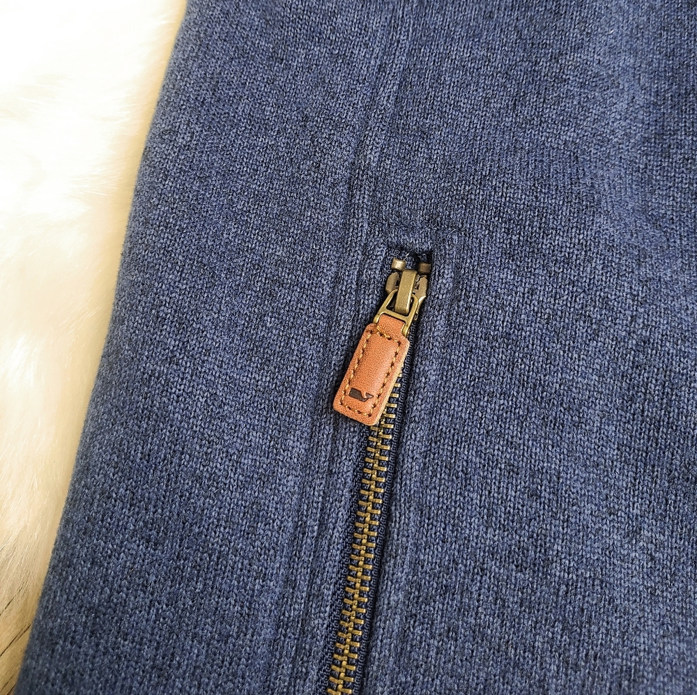 Men's Vineyard Vines Navy Blue Sweater Fleece Vest - Picture 6 of 13